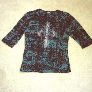 SALE! WOMENS 🌹 Teal & Black Fashion Shirt 🌹
